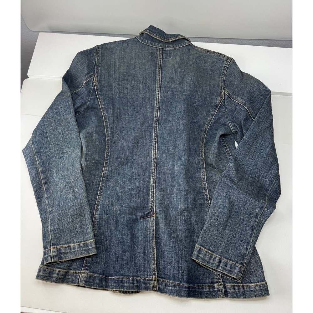 Lauren Ralph Lauren Womens Blue Denim Blazer Jacket Medium Wash Small VINTAGE - Picture 9 of 10